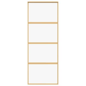 Sliding Door Gold 76x205 cm Clear ESG Glass & Aluminium