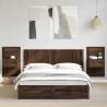  Bed Headboard with Cabinets Brown Oak 160 cm Engineered Wood Colour brown oak Quantity in Package 1 Model one drawer with led 