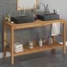 Stylish Bathroom Vanity Cabinet - Solid Teak & Black Marble