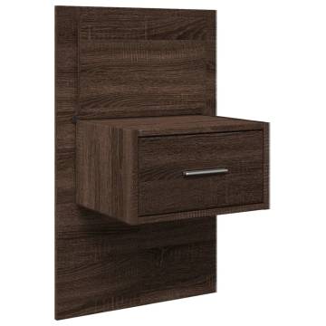 Stylish Brown Oak Bed Headboard with Cabinets - 160cm