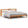  Bed Frame with Headboard Wax Brown 200x200 cm Solid Wood Pine Colour brown Size 200 x 200 cm 