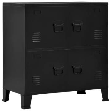 Industrial Storage Chest Black - 75x40x80 cm Steel