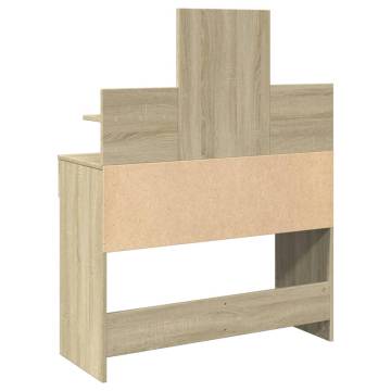 Dressing Table with LED - Sonoma Oak 100x40x130 cm