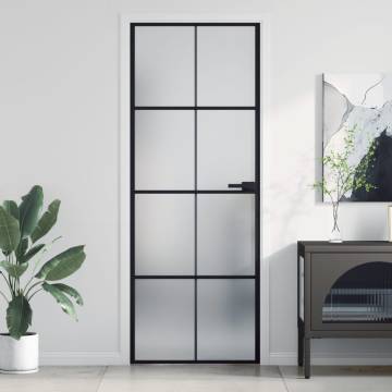 Interior Door Slim Black 76x201.5 cm - Modern Glass & Aluminium