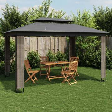 Gazebo with Double Roof Anthracite 3.94x2.96m - Durable & Stylish