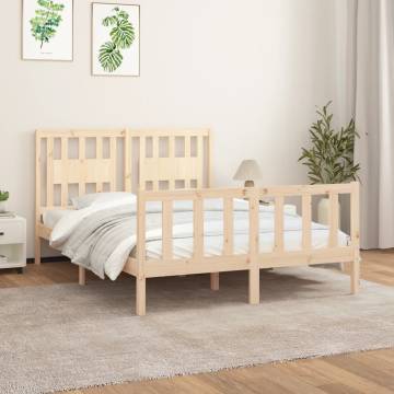 Solid Wood Pine Bed Frame with Headboard 140x200 cm - HipoMarket