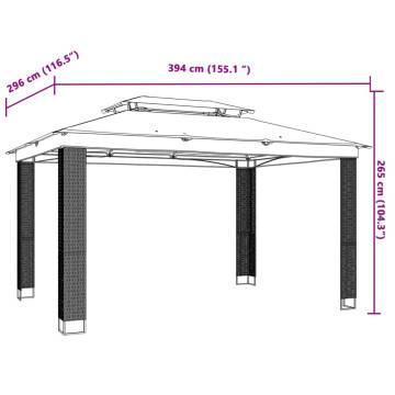 Gazebo with Double Roof Anthracite 3.94x2.96m - Durable & Stylish