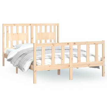 Solid Wood Pine Bed Frame with Headboard 140x200 cm - HipoMarket