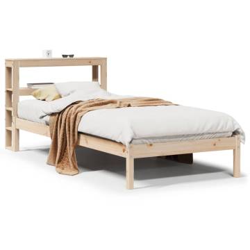 Solid Wood Pine Bed Frame with Headboard 75x190 cm - Hipomarket