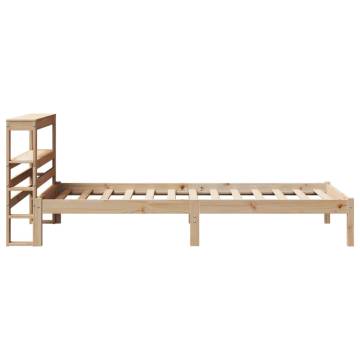 Solid Wood Pine Bed Frame with Headboard 75x190 cm - Hipomarket