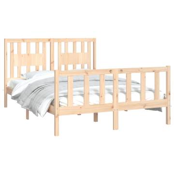 Solid Wood Pine Bed Frame with Headboard 140x200 cm - HipoMarket