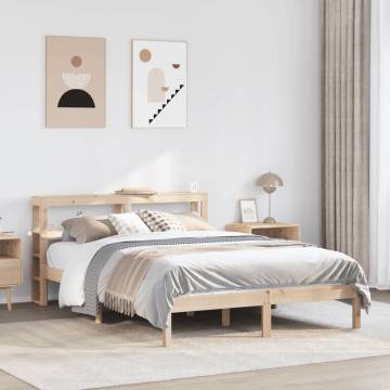 Solid Pine Bed Frame with Headboard - Small Double 120x190 cm