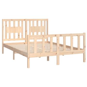 Solid Wood Pine Bed Frame with Headboard 140x200 cm - HipoMarket