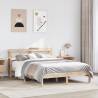  Bed Frame with Headboard 135x190 cm Double Solid Wood Pine Colour natural Size 135 x 190 cm 