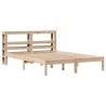 Wooden Bed Frame with Headboard - 135x190 cm Double Pine