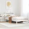 White Bed Frame with Headboard - 100x200 cm Solid Pine