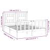 Solid Wood Pine Bed Frame with Headboard 140x200 cm - HipoMarket