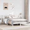 White Bed Frame with Headboard 160x200 cm - Solid Pine Wood