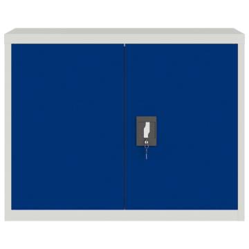 Stylish Light Grey & Blue File Cabinet | 90x40x70 cm Steel