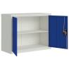 Stylish Light Grey & Blue File Cabinet | 90x40x70 cm Steel