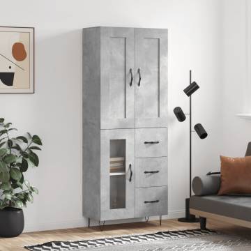 Highboard Concrete Grey - Stylish Storage Solution | HipoMarket