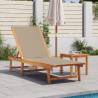  Sun Lounger with Table Taupe Solid Wood Acacia and Textilene Colour taupe Quantity in Package 1 Model sun lounger + table 