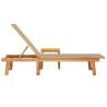 Comfortable Taupe Sun Lounger with Table - Solid Acacia Wood