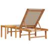 Comfortable Taupe Sun Lounger with Table - Solid Acacia Wood