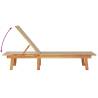 Comfortable Taupe Sun Lounger with Table - Solid Acacia Wood