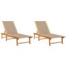 Sun Loungers 2 pcs Taupe Solid Wood Acacia & Textilene