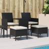  Garden Sofa 2-Seater with Table and Stools Black Poly Rattan Colour black Quantity in Package 1 