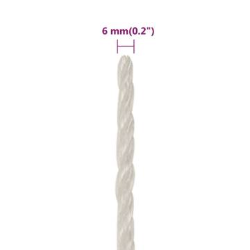 Work Rope White 6mm 500m Polypropylene - Durable & Versatile