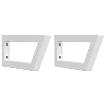 Shelf Brackets for Washbasin - 2 pcs White Trapezium Steel