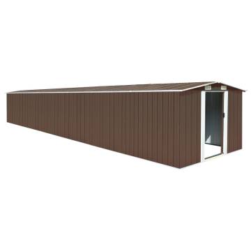 Brown Galvanised Steel Garden Shed - 257x779 cm | HipoMarket