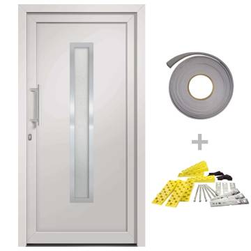 Front Door White 98x200 cm - Secure & Elegant Design