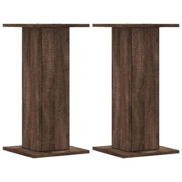 Stylish Brown Oak Speaker Stands - Durable & Stable - 2 pcs