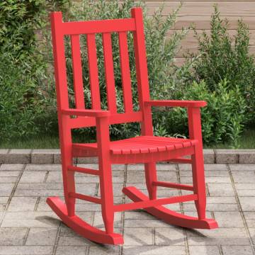 Children's Red Rocking Chair - Solid Wood Poplar | Hipomarket