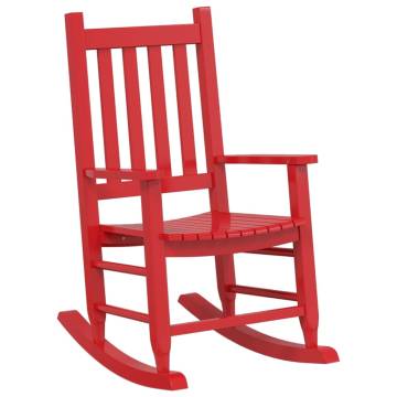 Children's Red Rocking Chair - Solid Wood Poplar | Hipomarket