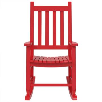 Children's Red Rocking Chair - Solid Wood Poplar | Hipomarket