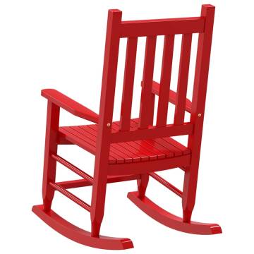 Children's Red Rocking Chair - Solid Wood Poplar | Hipomarket