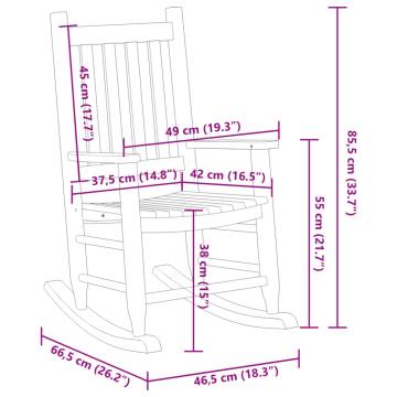 Children's Red Rocking Chair - Solid Wood Poplar | Hipomarket