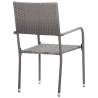 Stackable Grey Poly Rattan Garden Dining Chairs - 2 pcs