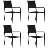  Garden Dining Chairs 4 pcs Stackable Black Poly Rattan Colour black Quantity in Package 4 