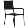 Stackable Black Poly Rattan Garden Dining Chairs - 4 pcs