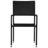 Stackable Black Poly Rattan Garden Dining Chairs - 4 pcs