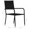 Stackable Black Poly Rattan Garden Dining Chairs - 4 pcs