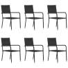  Garden Dining Chairs 6 pcs Stackable Black Poly Rattan Colour black Quantity in Package 6 