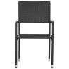 6 pcs Stackable Poly Rattan Garden Dining Chairs - Black