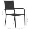 6 pcs Stackable Poly Rattan Garden Dining Chairs - Black