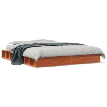 Wax Brown Bed Frame 160x200 cm Solid Pine | Hipomarket